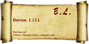 Bense Lili névjegykártya